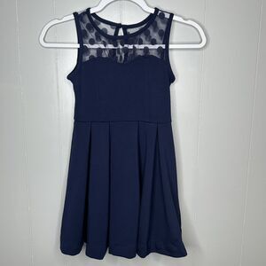 Nordstrom Kids Girls Blue Navy Peacoat Sweetheart Tank Dress Size S 7/8
